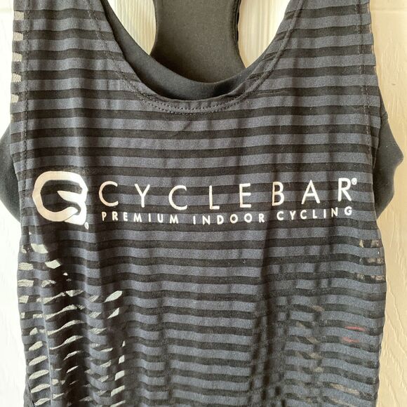 Cyclebar Black Striped Tank Top - Picture 2 of 9
